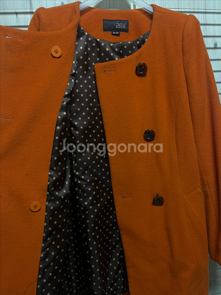 (거의새상품)2ME 여성 오렌지모직코트(55)--3