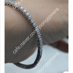 14k 화이트 랩다이아몬드 테니스 팔찌