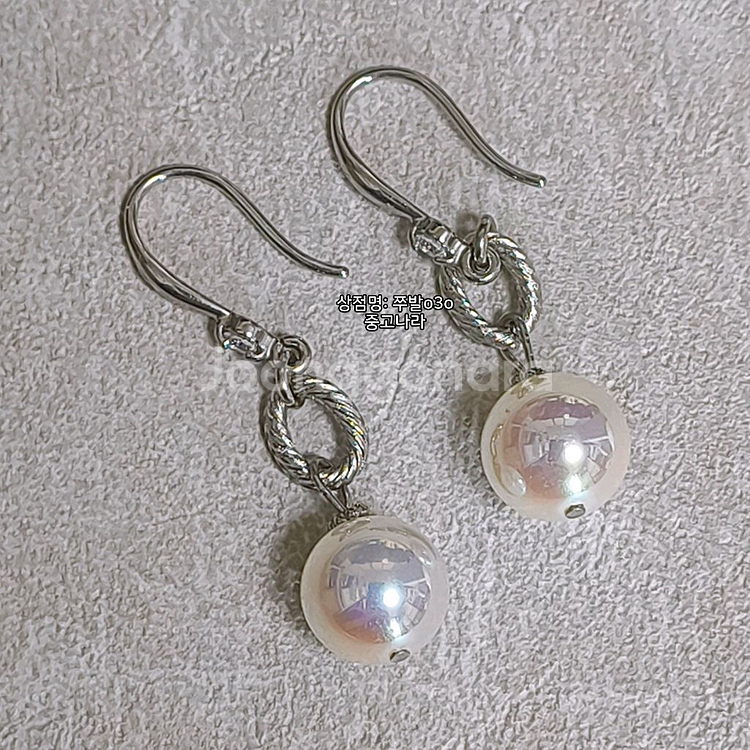 아코야 퀄 진주 백금 써지컬 티타늄 스틸 귀걸이--0