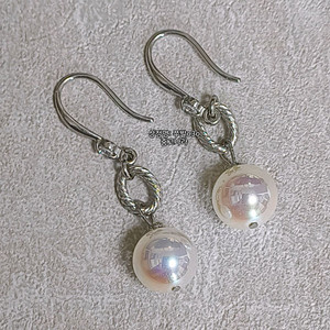 아코야 퀄 진주 백금 써지컬 티타늄 스틸 귀걸이