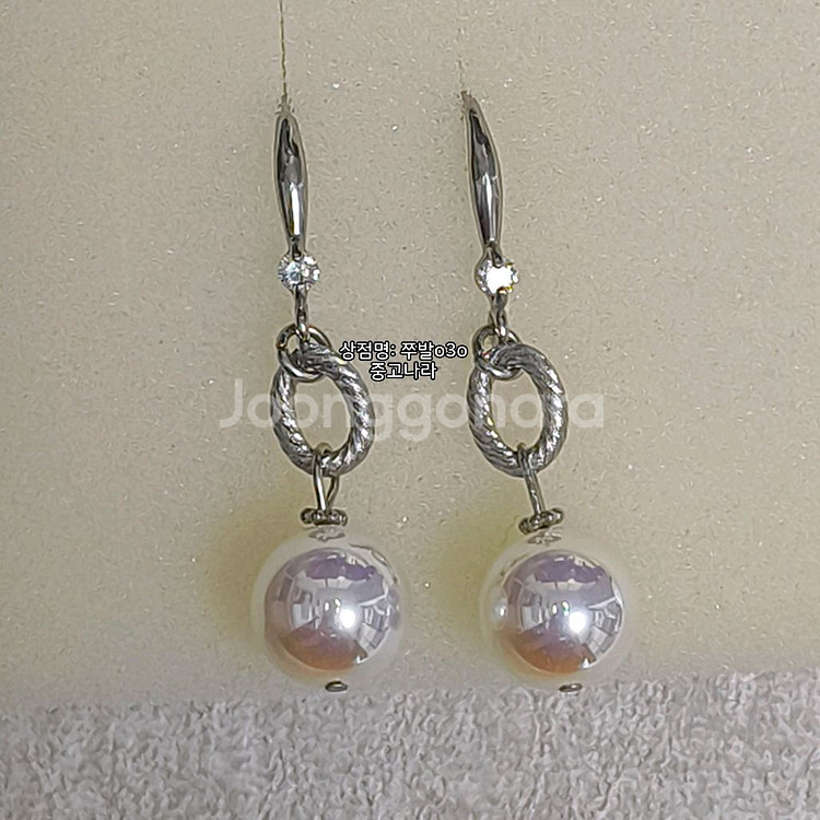 아코야 퀄 진주 백금 써지컬 티타늄 스틸 귀걸이--2