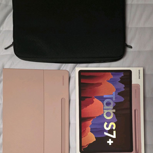 새것상태 핑크 삼성 갤럭시탭 S7+ LTE 핑크 정품 케이스 + 파우치