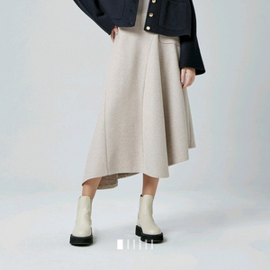 시스템 멜란지 플레어 스커트44 랑방 타임 마인