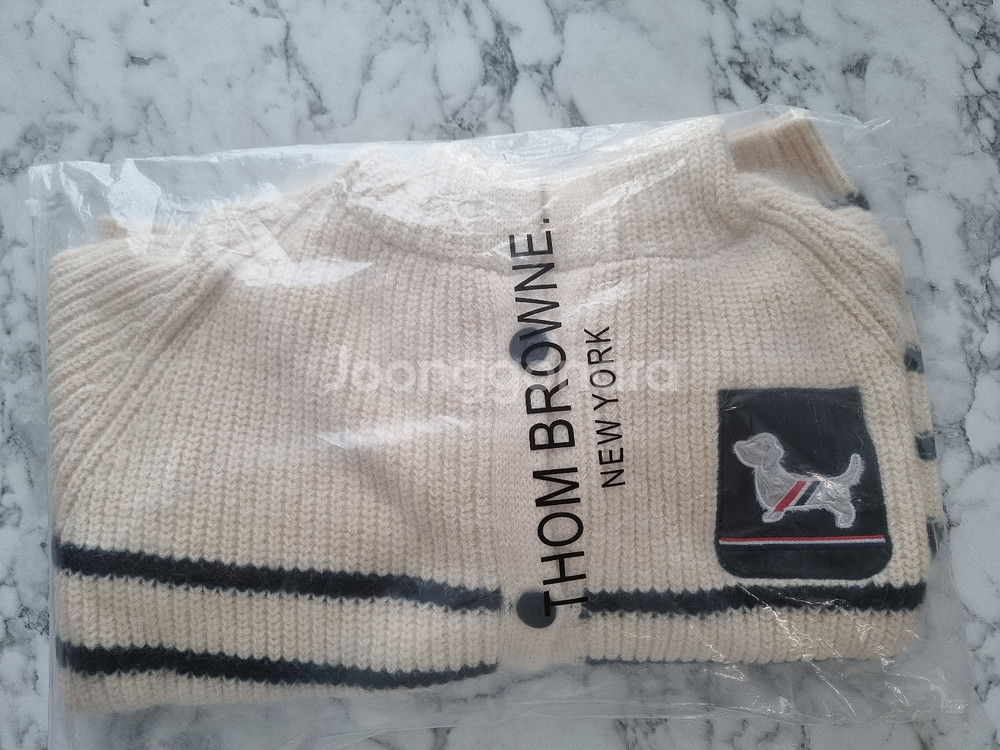 (새상품)톰브라운 후드 니트 가디건 베이지--7