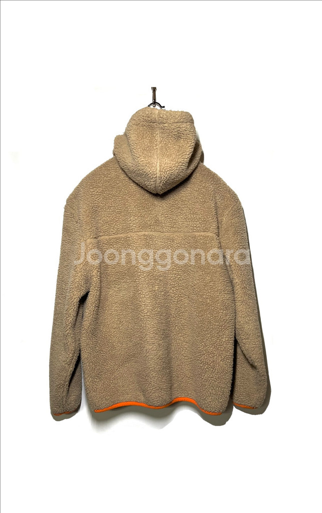 커스텀멜로우 베이지/오렌지 스마일 플리스 후리스 플리스 후드 자켓 95--2