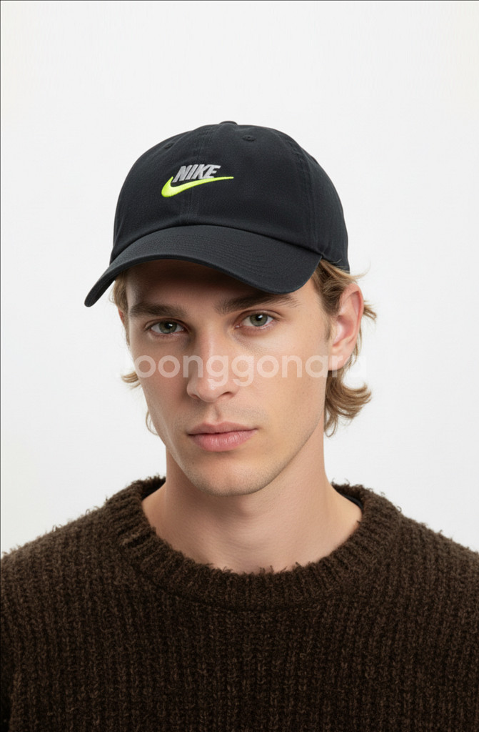 NIKE 나이키 헤리티지86 퓨추라 초레어 형광노랑 스우시 볼캡 남녀공용 모자 운동 헬스--1