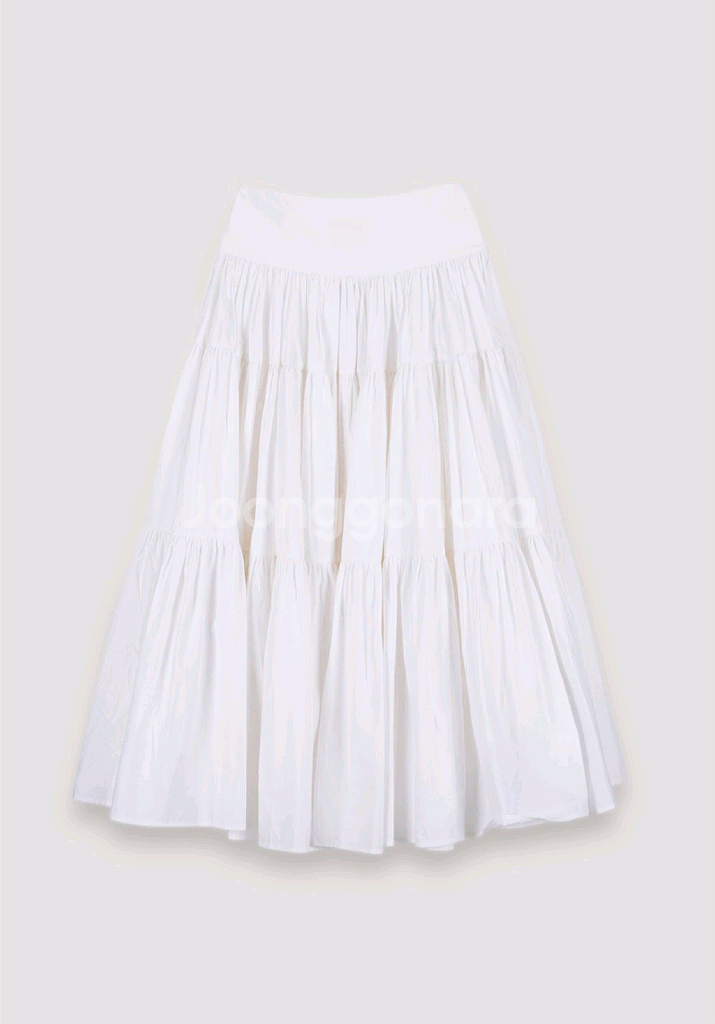 더티스 크림 코튼 롱 스커트 s사이즈--2