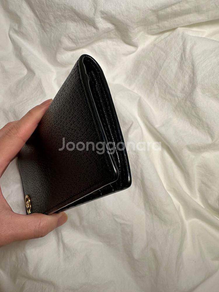 정품 구찌 GG 마몬트 장지갑 블랙--2