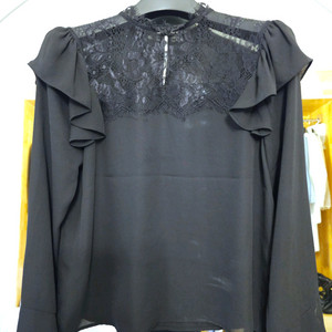 자라 블랙 레이스 블라우스