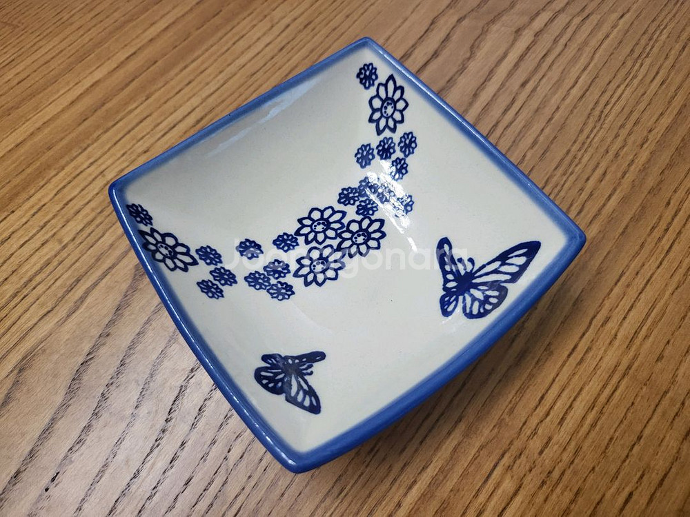 *폴란드 핸드메이드 나비그릇((새상품.정품))*--1