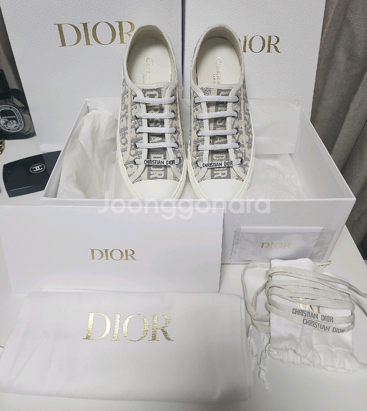 디올 스니커즈 오블리크 자수그레이 375 풀박스--0