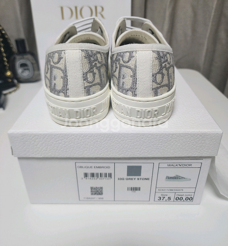 디올 스니커즈 오블리크 자수그레이 375 풀박스--4