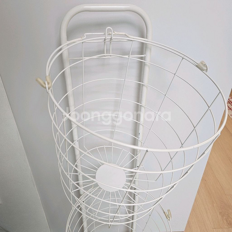2단 화이트 빨래바구니--1