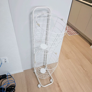 2단 화이트 빨래바구니