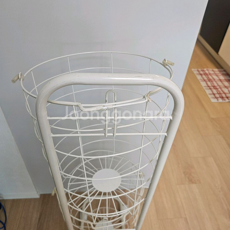 2단 화이트 빨래바구니--3