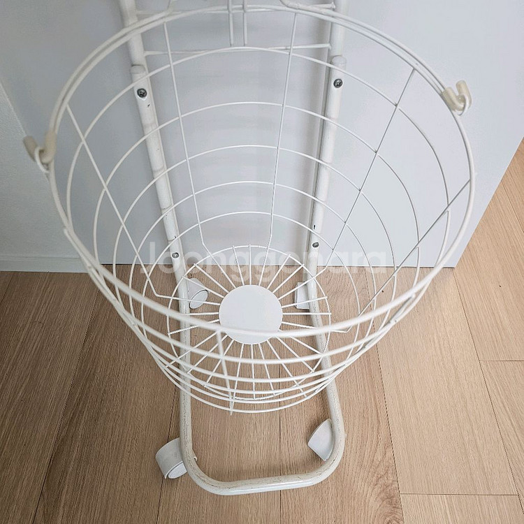 2단 화이트 빨래바구니--2