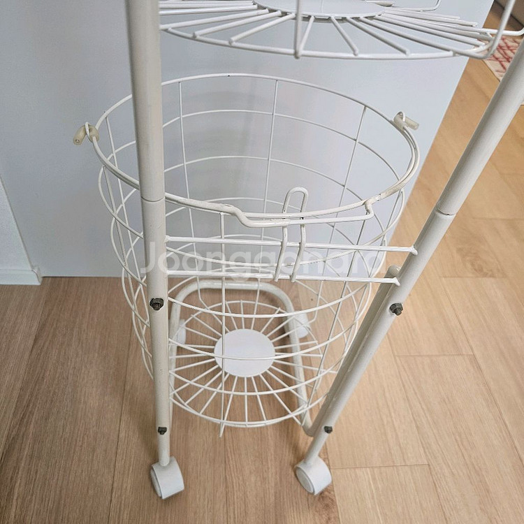2단 화이트 빨래바구니--4
