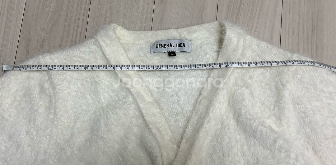 제너럴아이디어 헤어리 퍼 가디건 아이보리 m--8