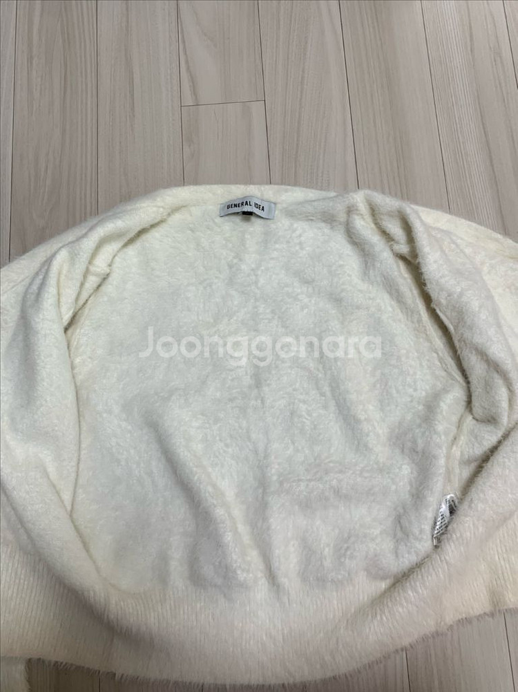 제너럴아이디어 헤어리 퍼 가디건 아이보리 m--6
