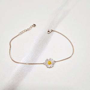 특가)14k 화이트 에폭시 꽃 팔찌