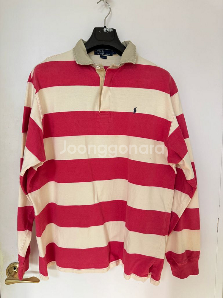 폴로 랄프로렌 스트라이프 럭비셔츠 L--0