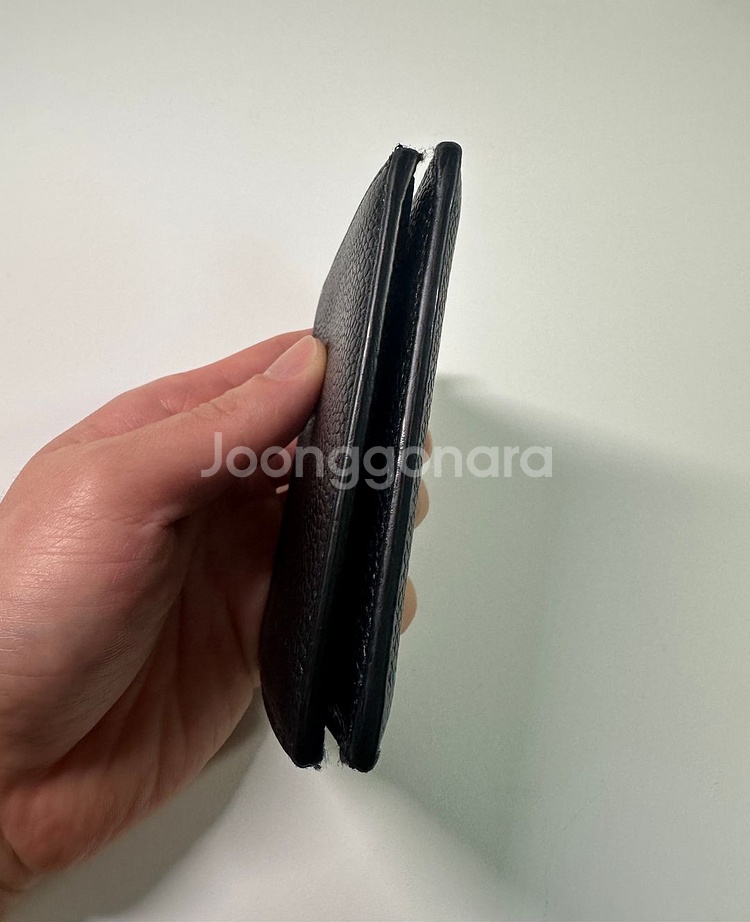 정품 톰브라운 페블 레더 블랙 더블 카드지갑--5