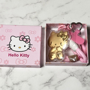 헬로키티 골드 키링 핑크 스트랩 새상품