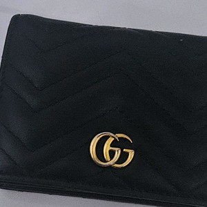 구찌 지갑 GG 마몽 퀼팅 반지갑 여성 GG 마몬트 마틀라쎄 블랙