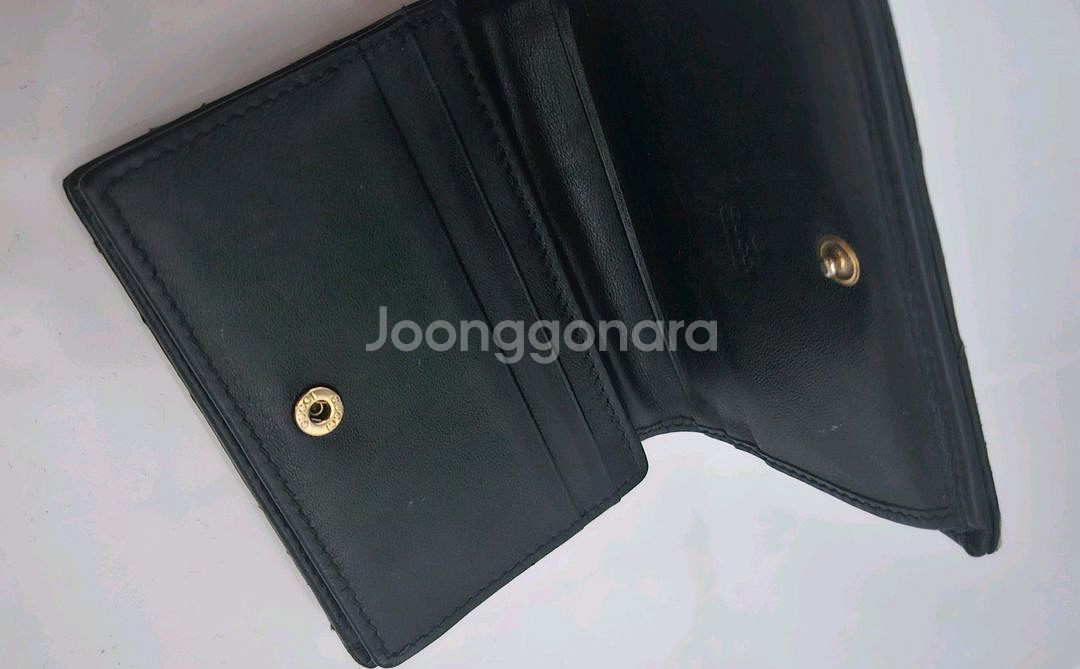 구찌 지갑 GG 마몽 퀼팅 반지갑 여성 GG 마몬트 마틀라쎄 블랙--2