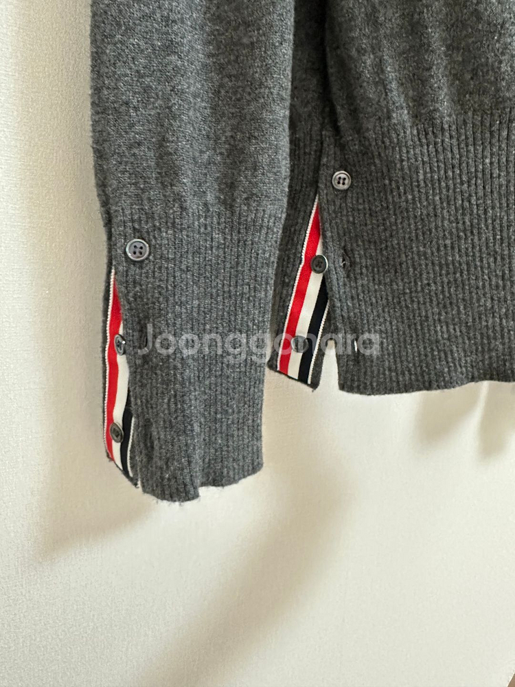 톰브라운 캐시미어 가디건 그레이 3size--5