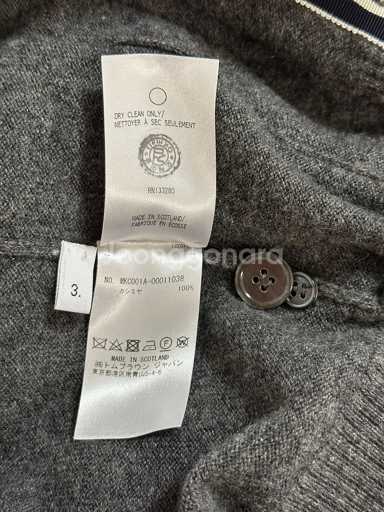 톰브라운 캐시미어 가디건 그레이 3size--8