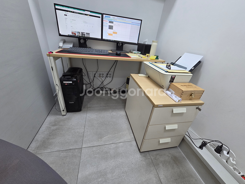 옷장 책장 책상 세트--2