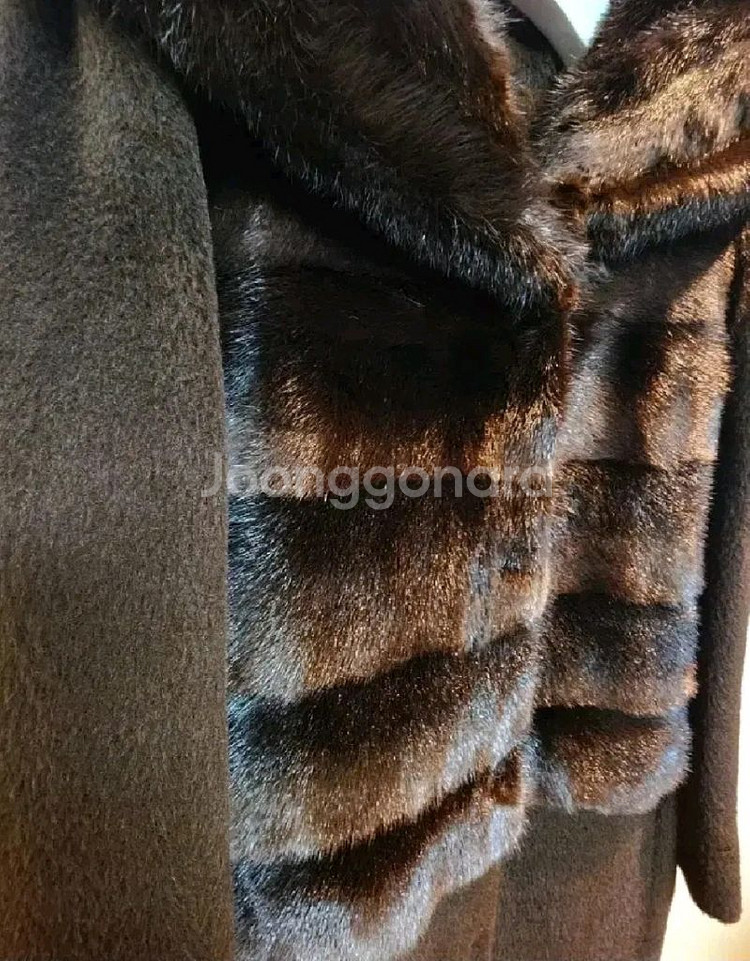 데미안 그라데이션 리얼 휘메일 밍크 알파카 모혼방 코트 55사이즈 새제품 초코브라운컬러--3