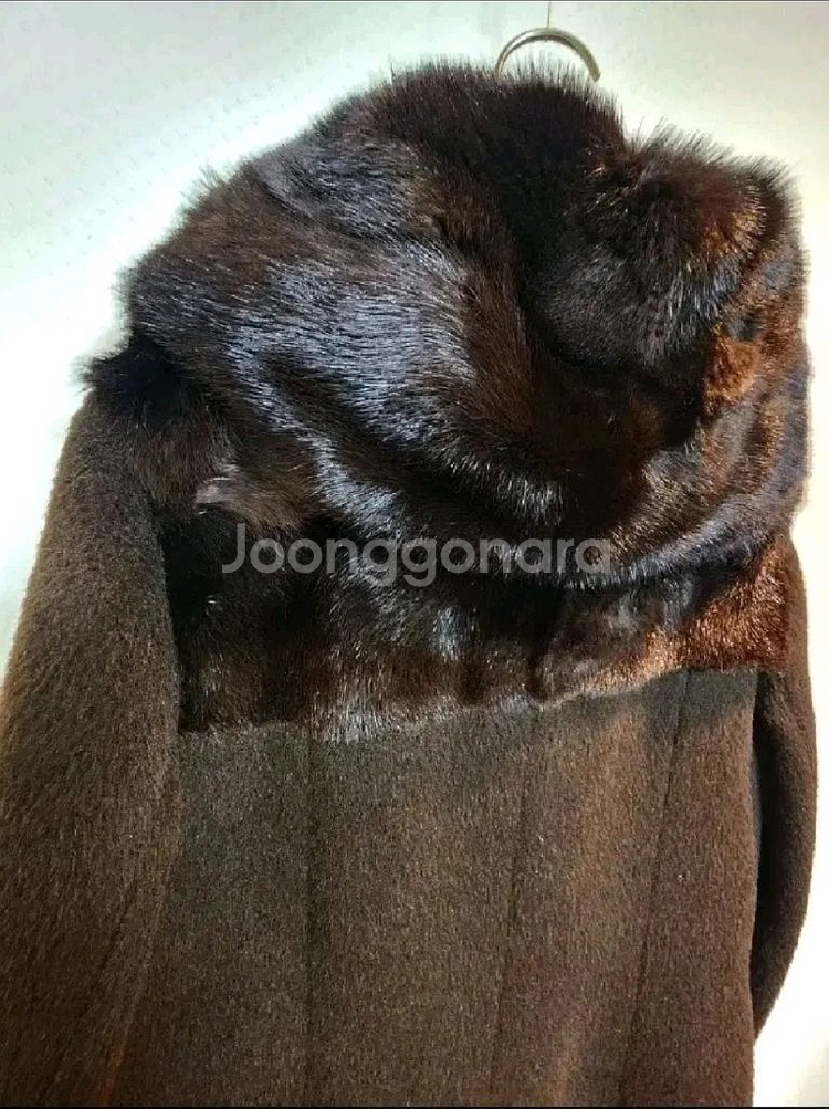 데미안 그라데이션 리얼 휘메일 밍크 알파카 모혼방 코트 55사이즈 새제품 초코브라운컬러--5