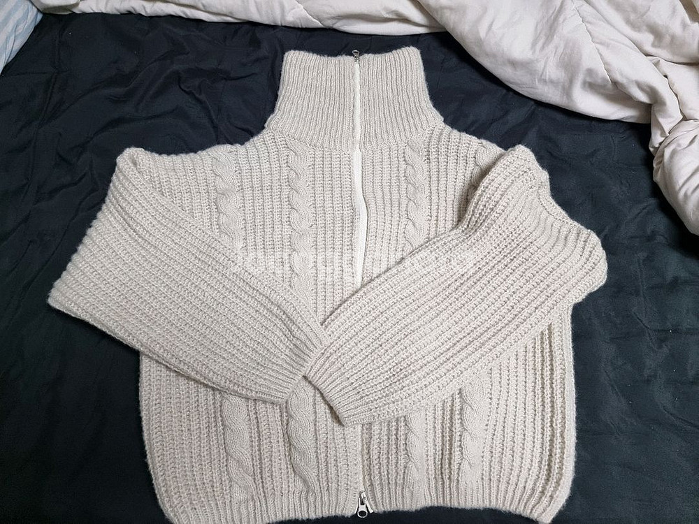 니트 집업 가디건--0