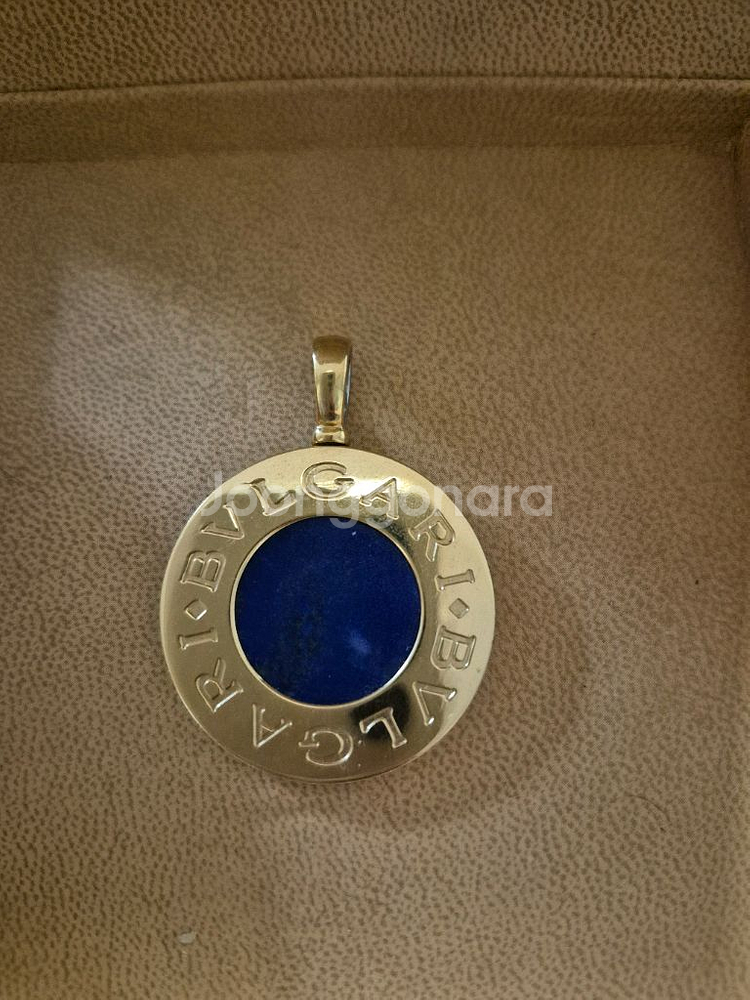 정품 불가리 18k 펜던트 양면 오닉스.라피스라줄리--1