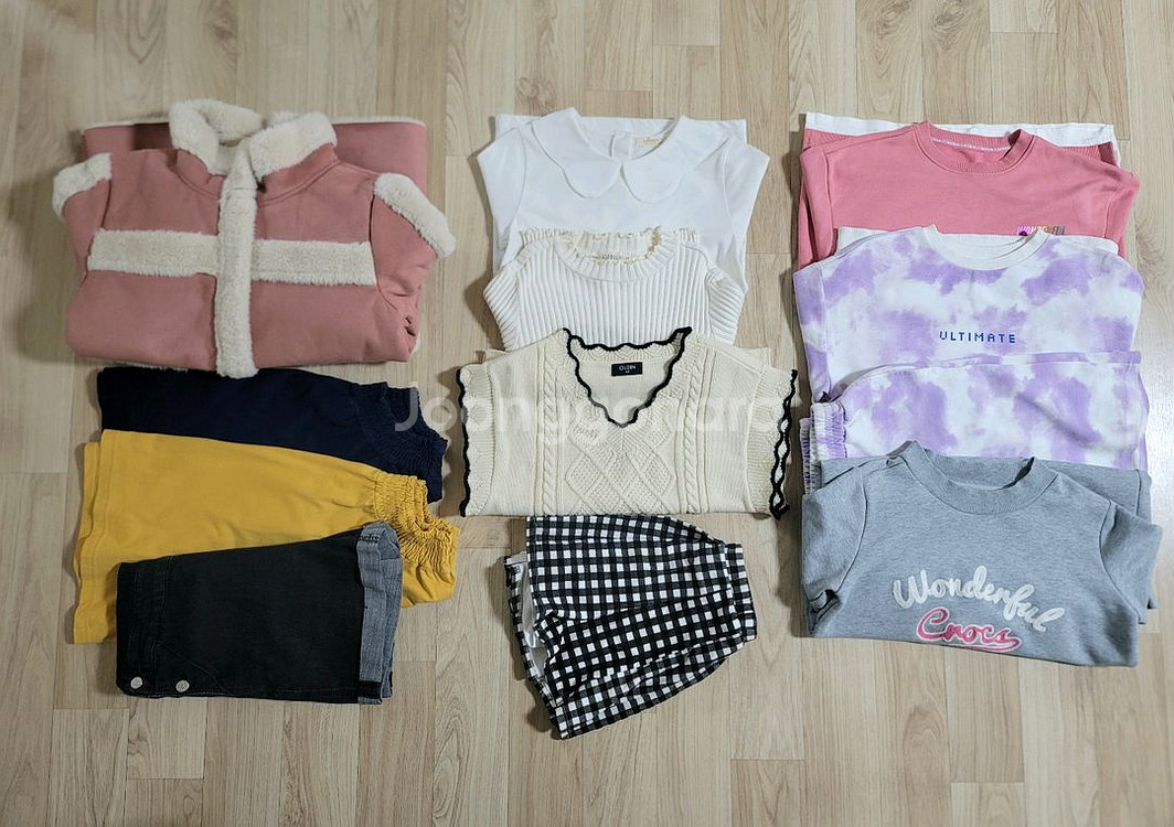 여아140~150일괄11장.무스탕코트.셀덴조끼.크록스원피스.컬리수셋업 등.여아겨울가을옷.상태좋아요~--0