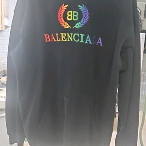 발렌시아가 레인보우 로고 후드티