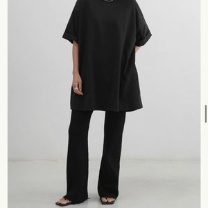 11am 제작 박시 반팔 원피스 오버핏 반팔 티셔츠 블랙