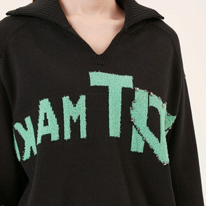 타임 스터드 레터링 니트 (랑방,마인,타임,더캐시미어)