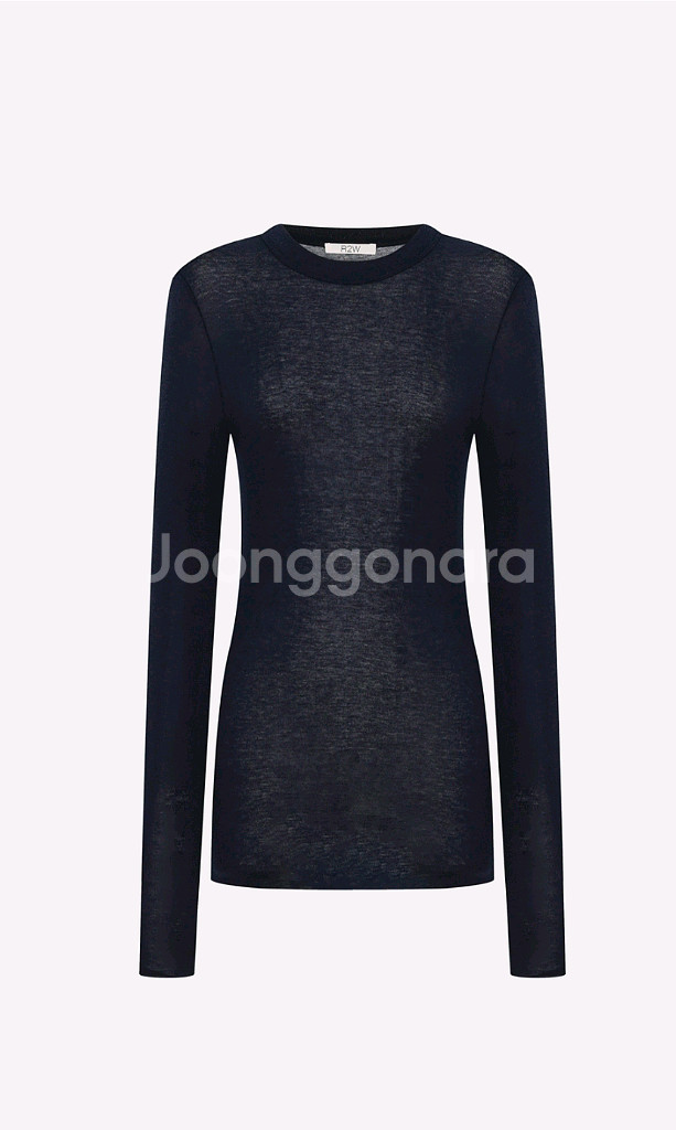 R2W 데미안 라운드 티 1(S) 네이비,아이보리--4