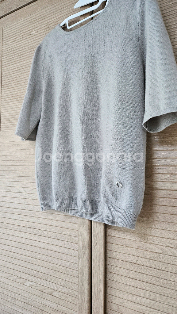 아벡사라 캐시미어100여성 니트 반팔 티셔츠--1