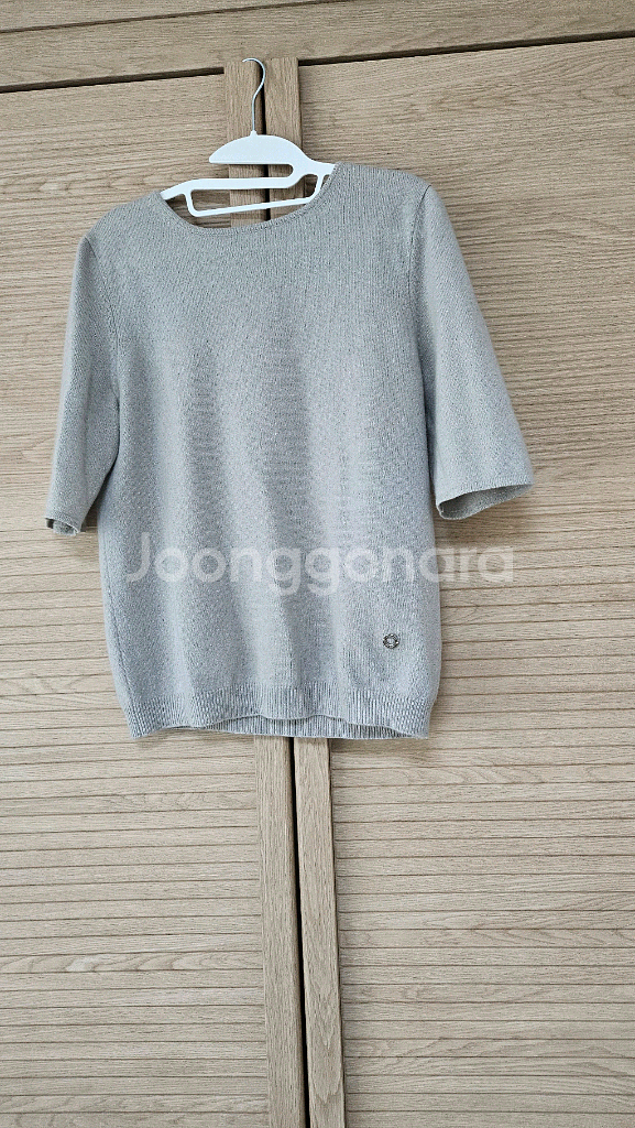 아벡사라 캐시미어100여성 니트 반팔 티셔츠--0