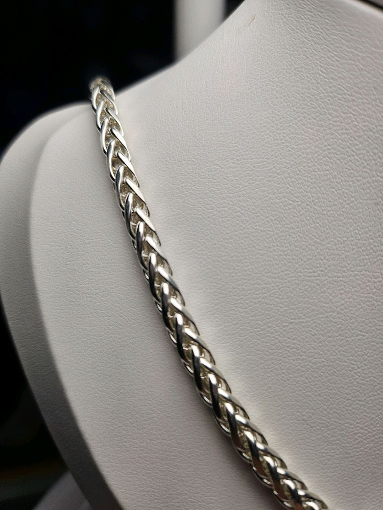 실버 블레이드 체인 목걸이--1