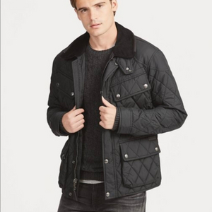 폴로 랄프로렌 바이커 퀼팅 자켓 패딩 점퍼 블랙 S