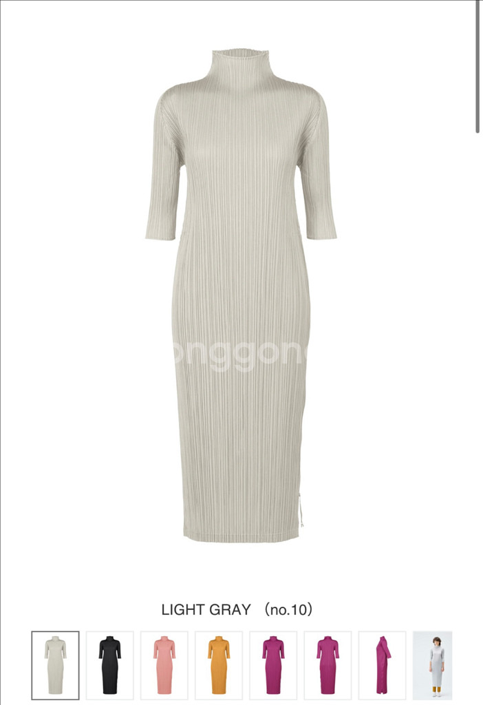 플리츠플리즈 먼슬리 지퍼 원피스 라이트그레이 3사이즈--0