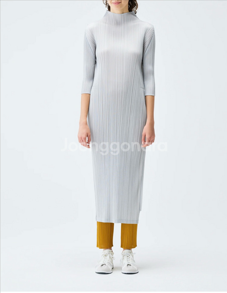 플리츠플리즈 먼슬리 지퍼 원피스 라이트그레이 3사이즈--1