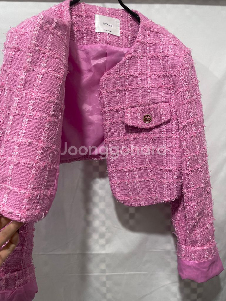 트위드자켓 숏자켓 크롭자켓:) 숏코트 하객룩 오피스룩--5