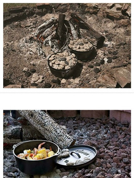 롯지 Lodge 주철 딥 캠프 더치 오븐 10 캠핑용--1