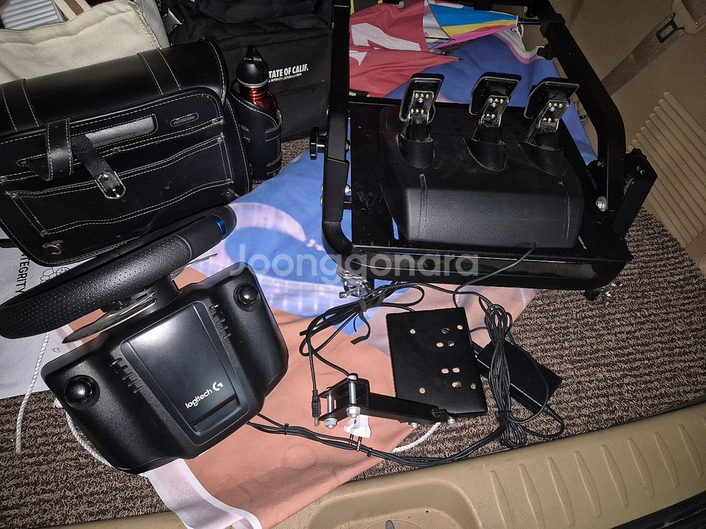 로지텍 g29 레이싱휠및 거치대--4